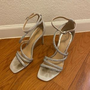 Badgley Mischka silver heels